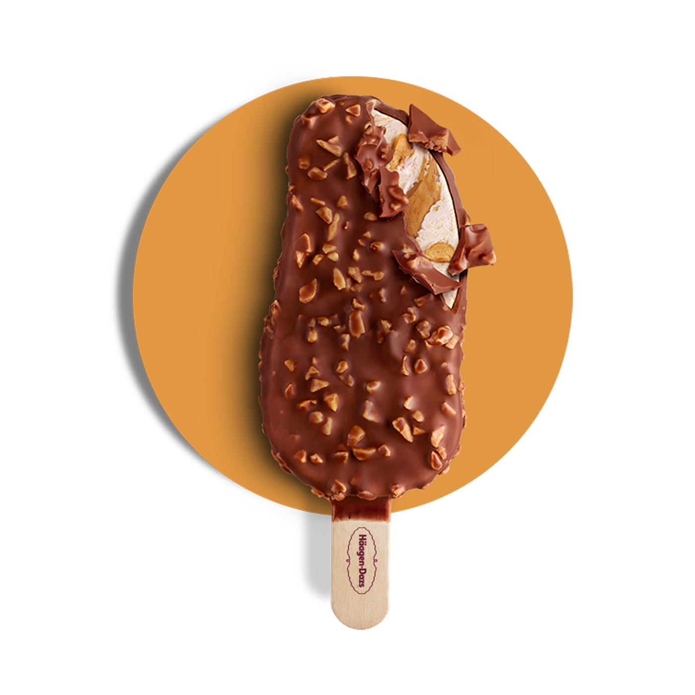 Haagen Dazs peanut butter stickbar with a bite taken out
